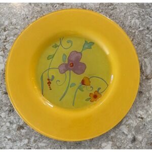 Crate & Barrel Dibbern 13.5'' Floral Yellow, Purple Red Flowers Serving Platter